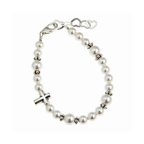 Sterling Silver Sea Shell White Pearl CZ Dangle Bead for European Charm Bracelet